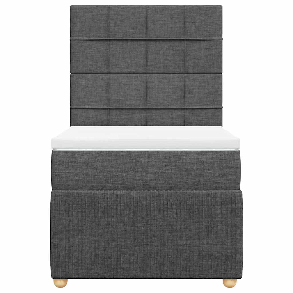 Cama com molas/colchão 80x200 cm tecido cinzento-escuro