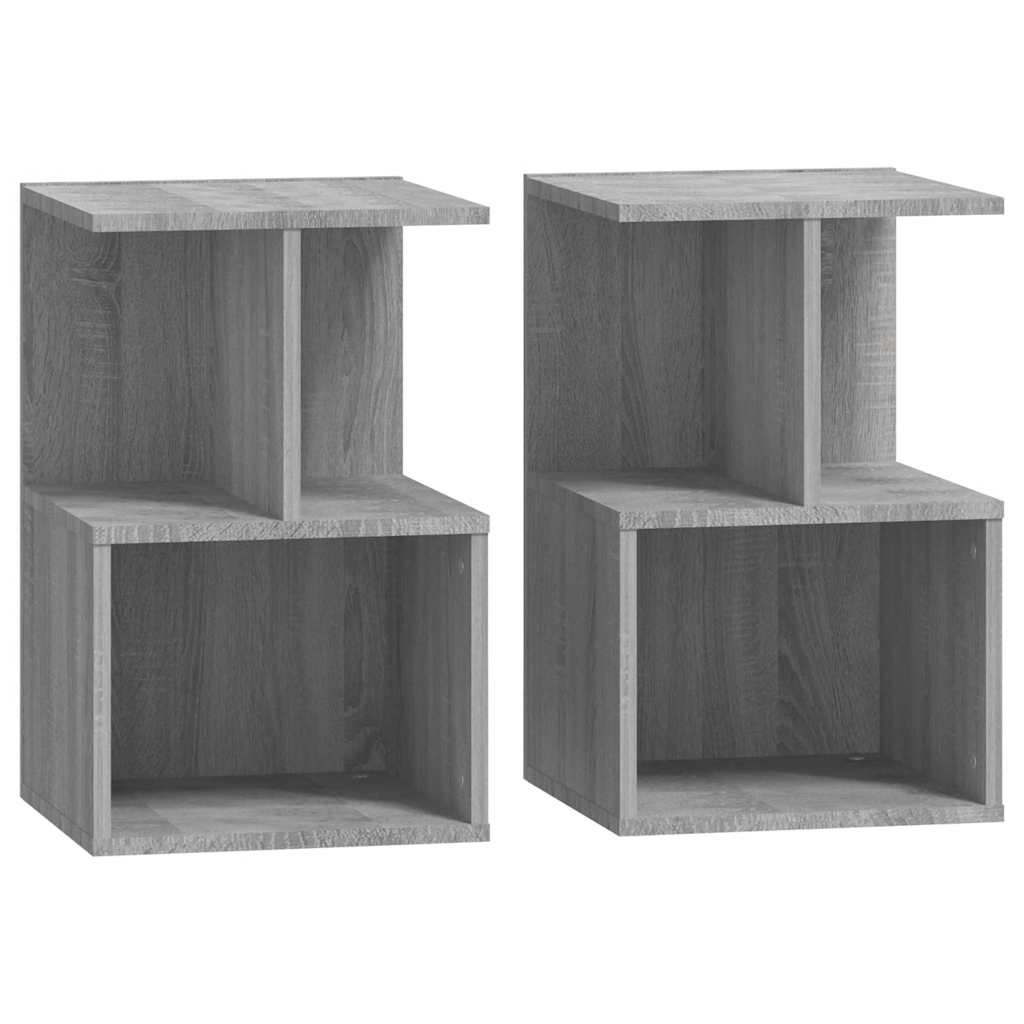 Mesa cabeceira 2pcs 35x35x55cm derivado madeira cinzento sonoma