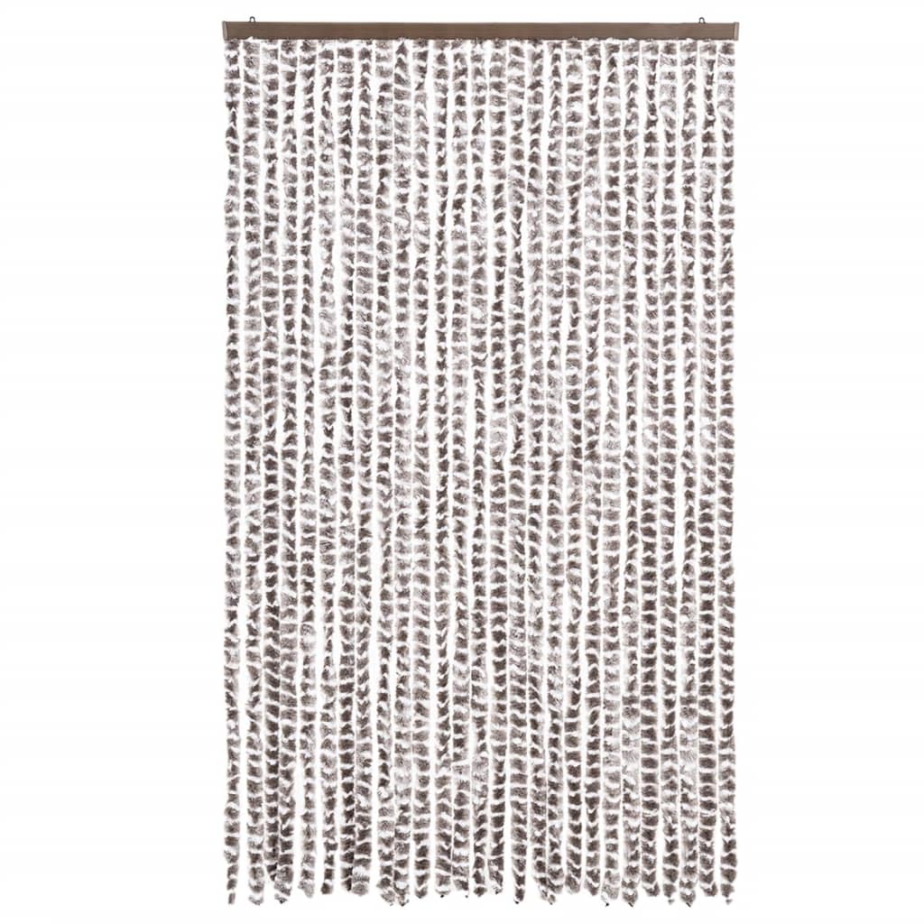 Cortina anti-insetos 118x220 cm chenille cinza acastanh./branco