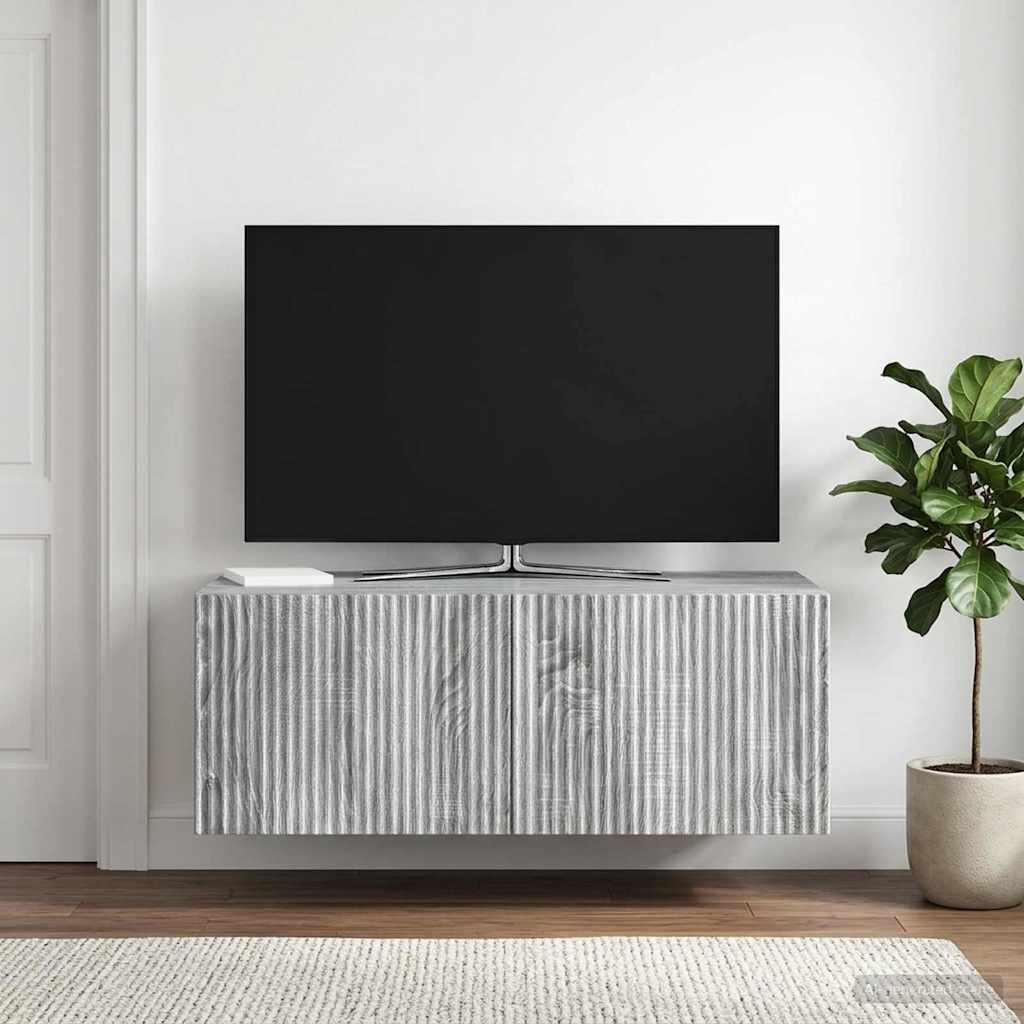 Gabinete de TV de parede sonoma cinzento 78,5 x 41 x 30 cm