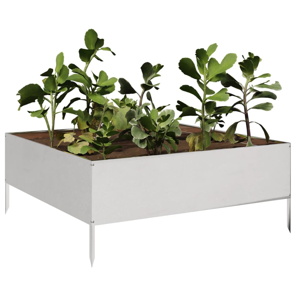 Canteiro elevado de jardim 100x100x41 cm aço inoxidável