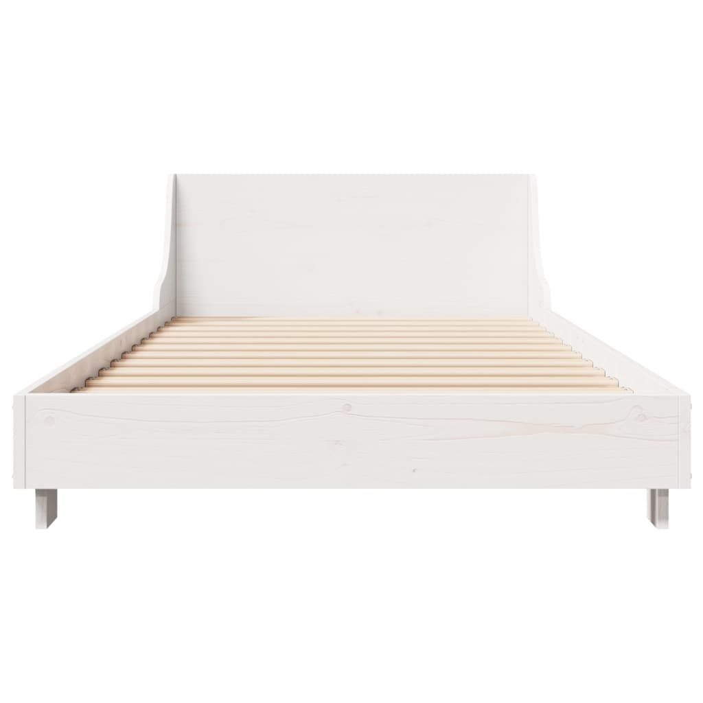Cama sem colchão 90x200 cm madeira de pinho maciça branco