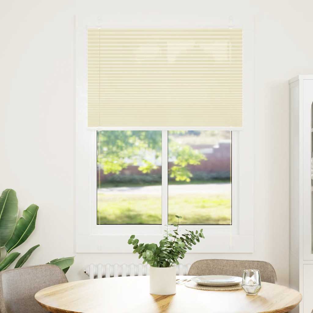 Creme plissada cega 100x100 cm largura tecido 99,4 cm poliéster