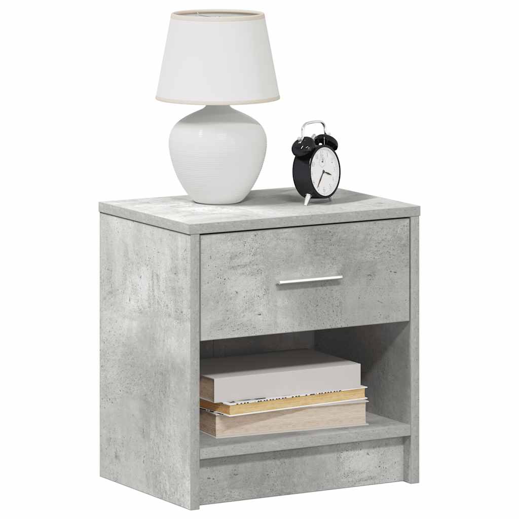 Mesa de cabeceira com gaveta 39x28x41 cm cinzento cimento