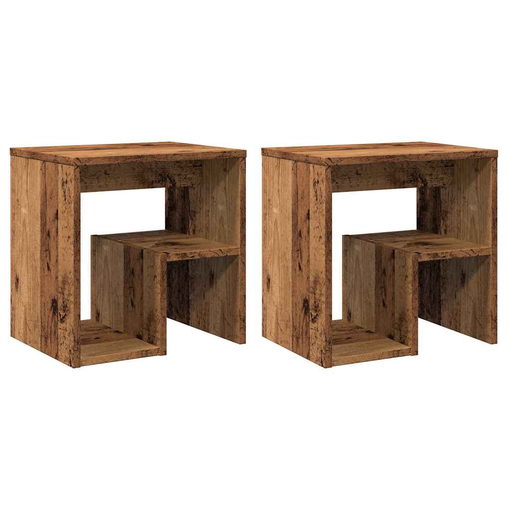 Mesas de cabeceira 2 pcs derivados de madeira madeira velha