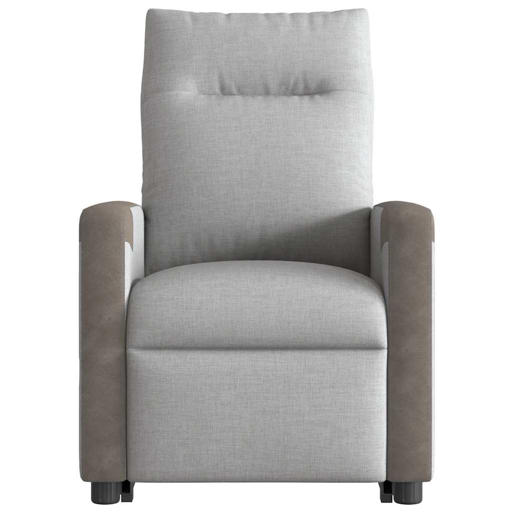 Poltrona elevatória de massagens tecido cinzento-nublado