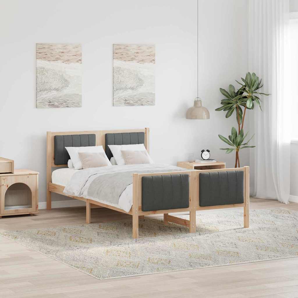 Estrutura da cama castanho e cinzento-escuro 120 x 190 cm