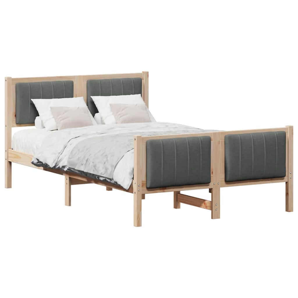 Estrutura da cama castanho e cinzento-escuro 120 x 190 cm
