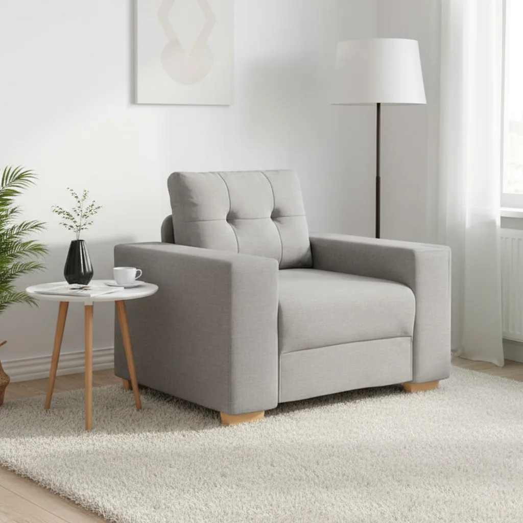 Sofá-cadeira cinza nuvem 100x78x80 cm tecido