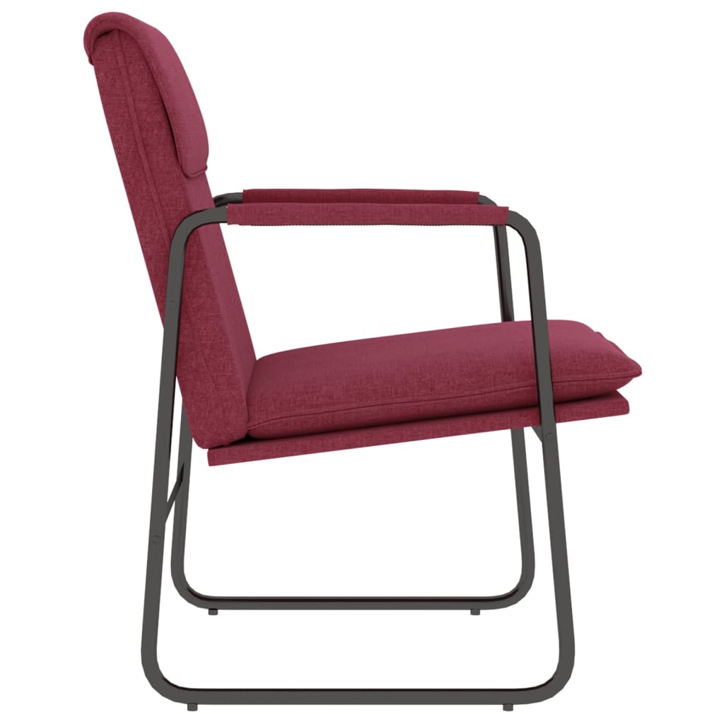 Cadeira lounge 55x64x80 cm tecido vermelho tinto
