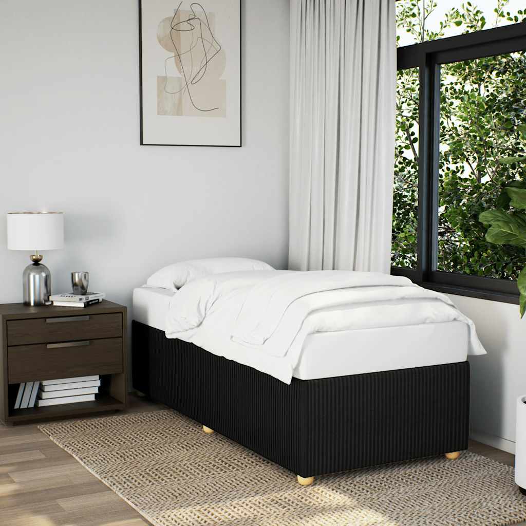 Estrutura de cama sem colchão 80x200 cm tecido preto