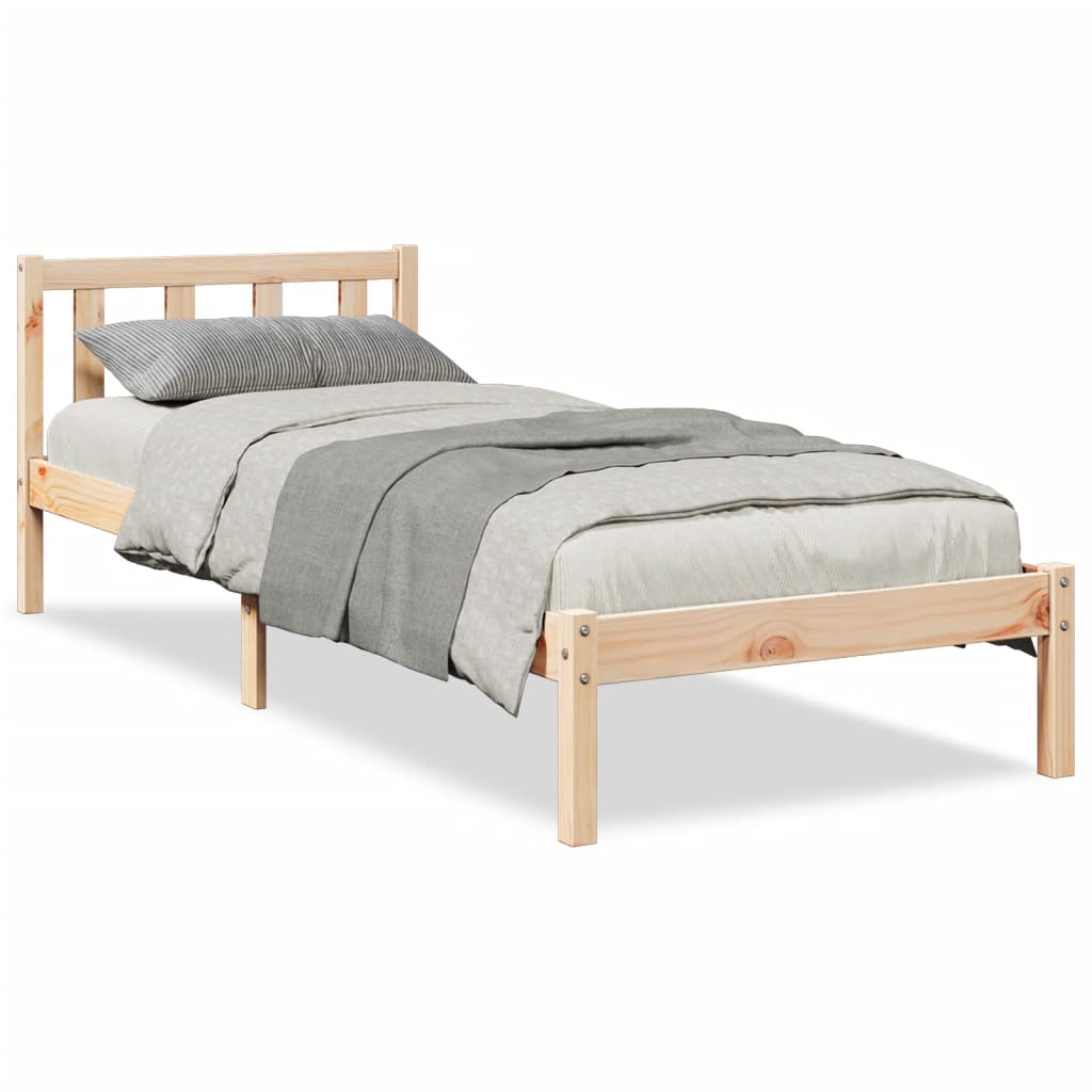 Cama extra longa sem colchão 100x220 cm madeira de pinho maciça