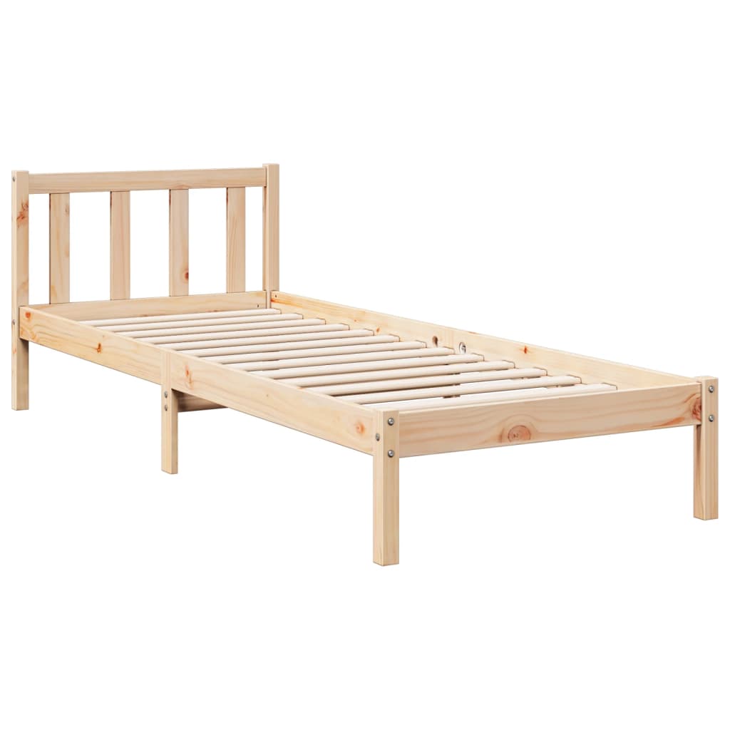 Cama extra longa sem colchão 100x220 cm madeira de pinho maciça
