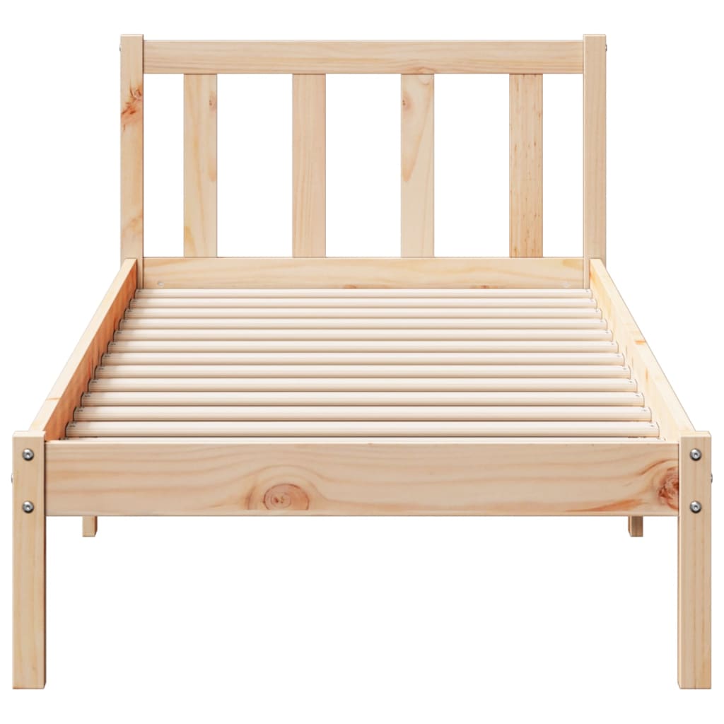 Cama extra longa sem colchão 100x220 cm madeira de pinho maciça