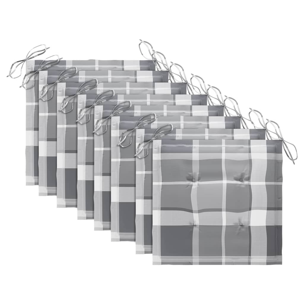Cadeiras de jantar p/ jardim 8 pcs c/ almofadões acácia maciça