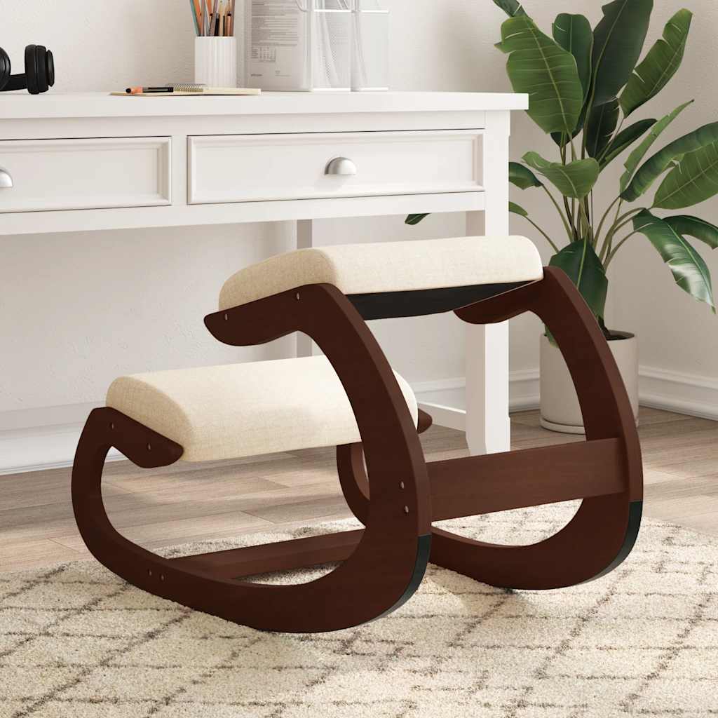 Cadeira de ajoelhar 55x84x55 cm contraplacado de bétula creme