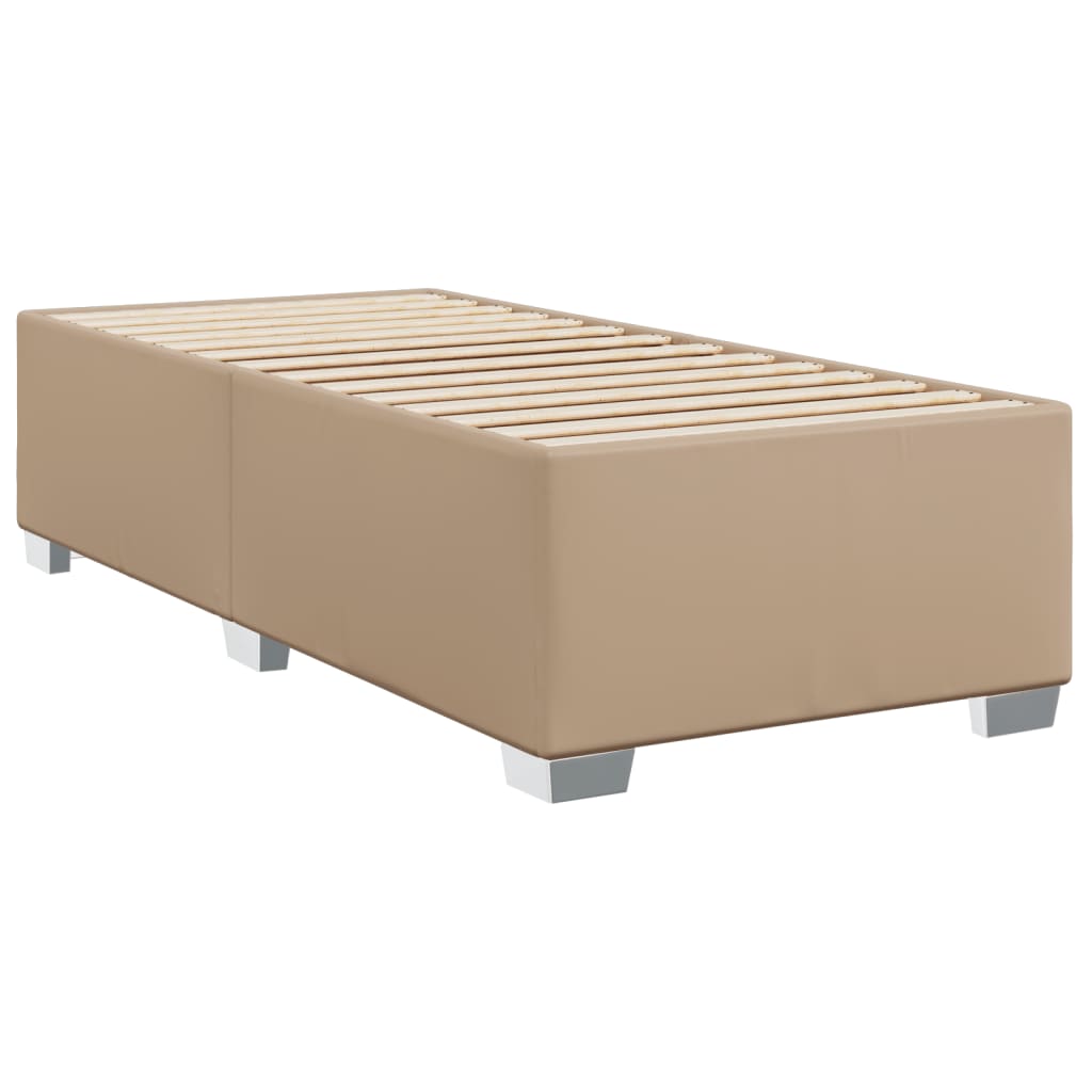 Estrutura de cama 90x200 cm couro artificial cappuccino