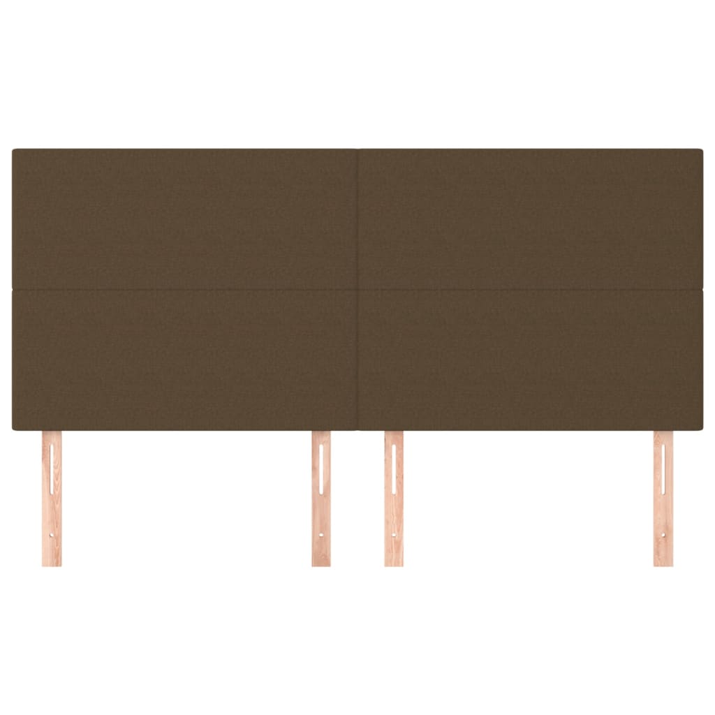 Cabeceira castanho escuro 180x5x118/128 cm tecido
