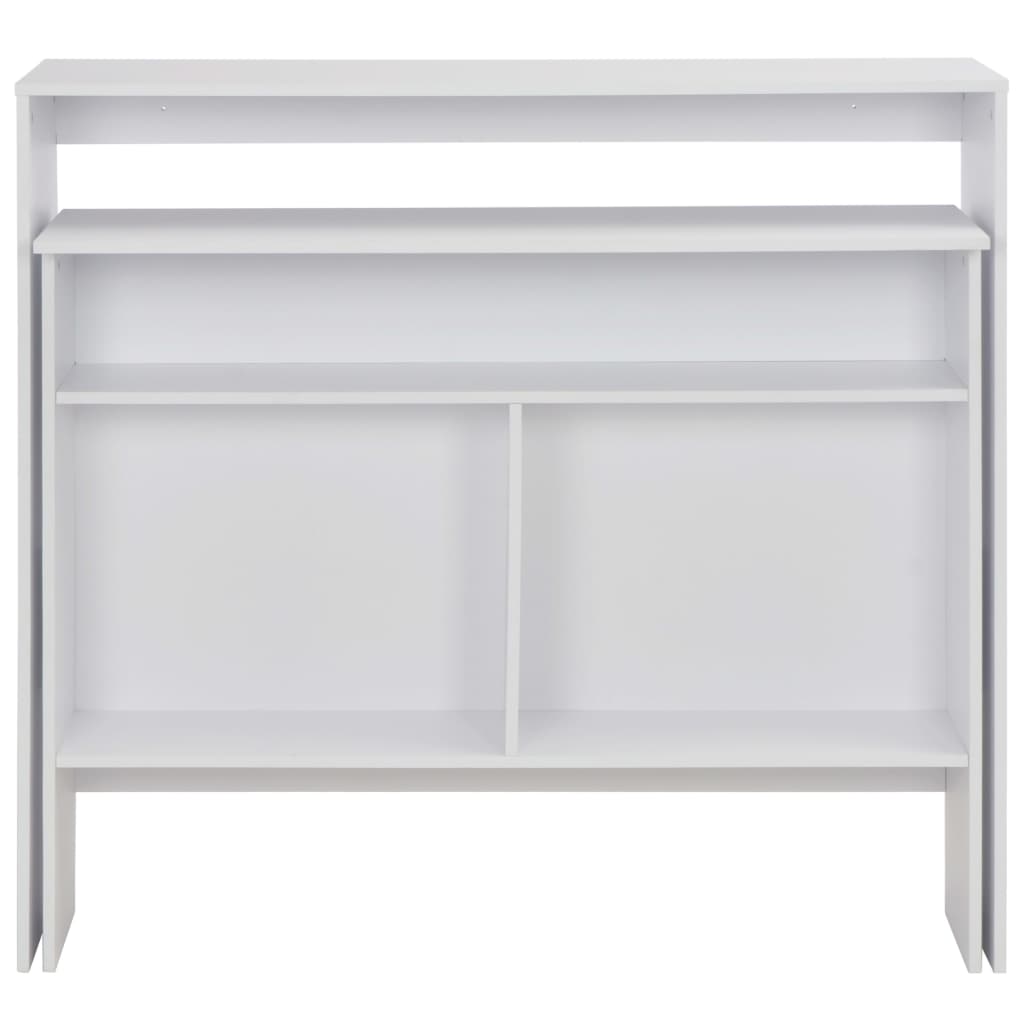 Mesa de bar com 2 tampos branco 130x40x120 cm