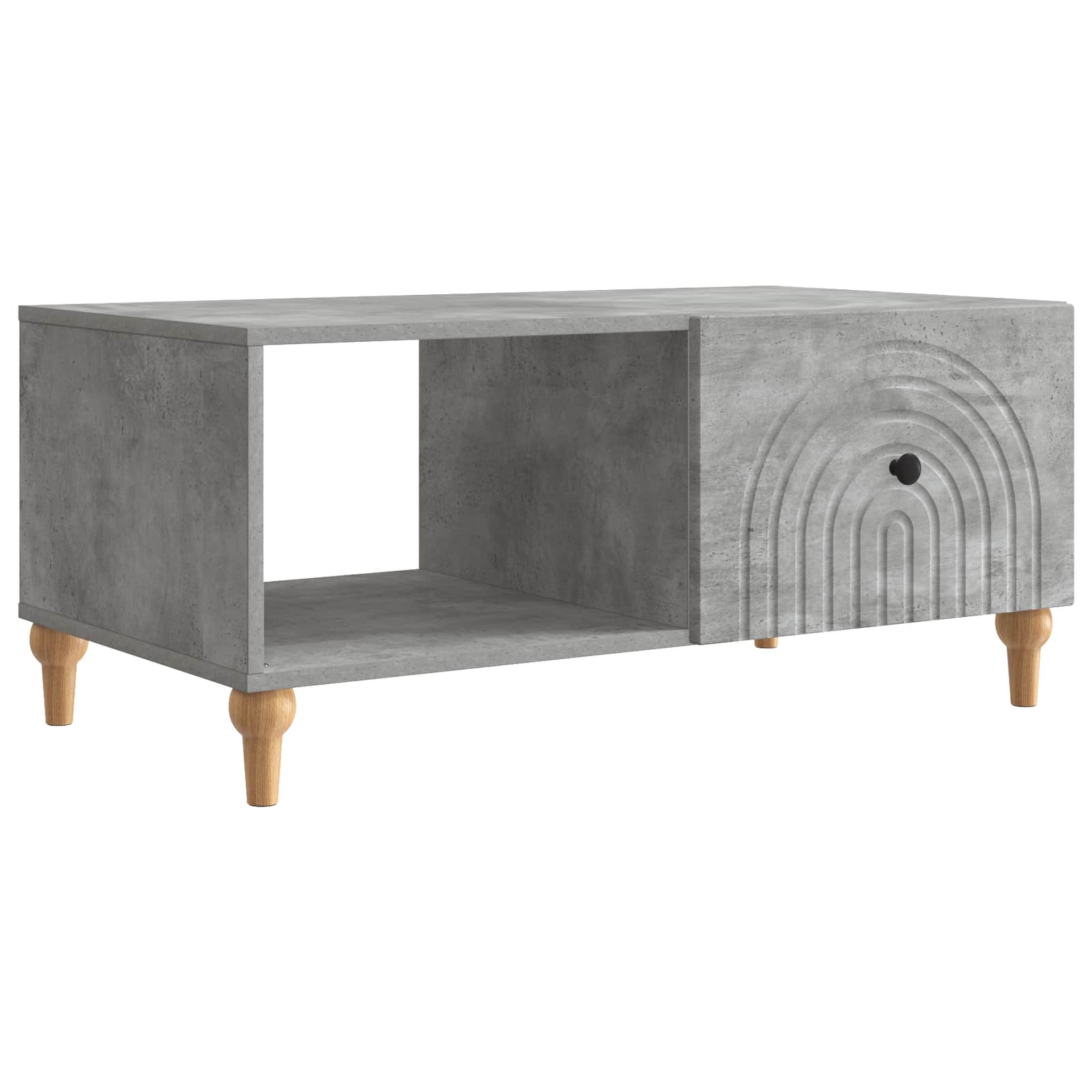 Mesa de centro cinzento cimento 90 x 50 x 40 cm
