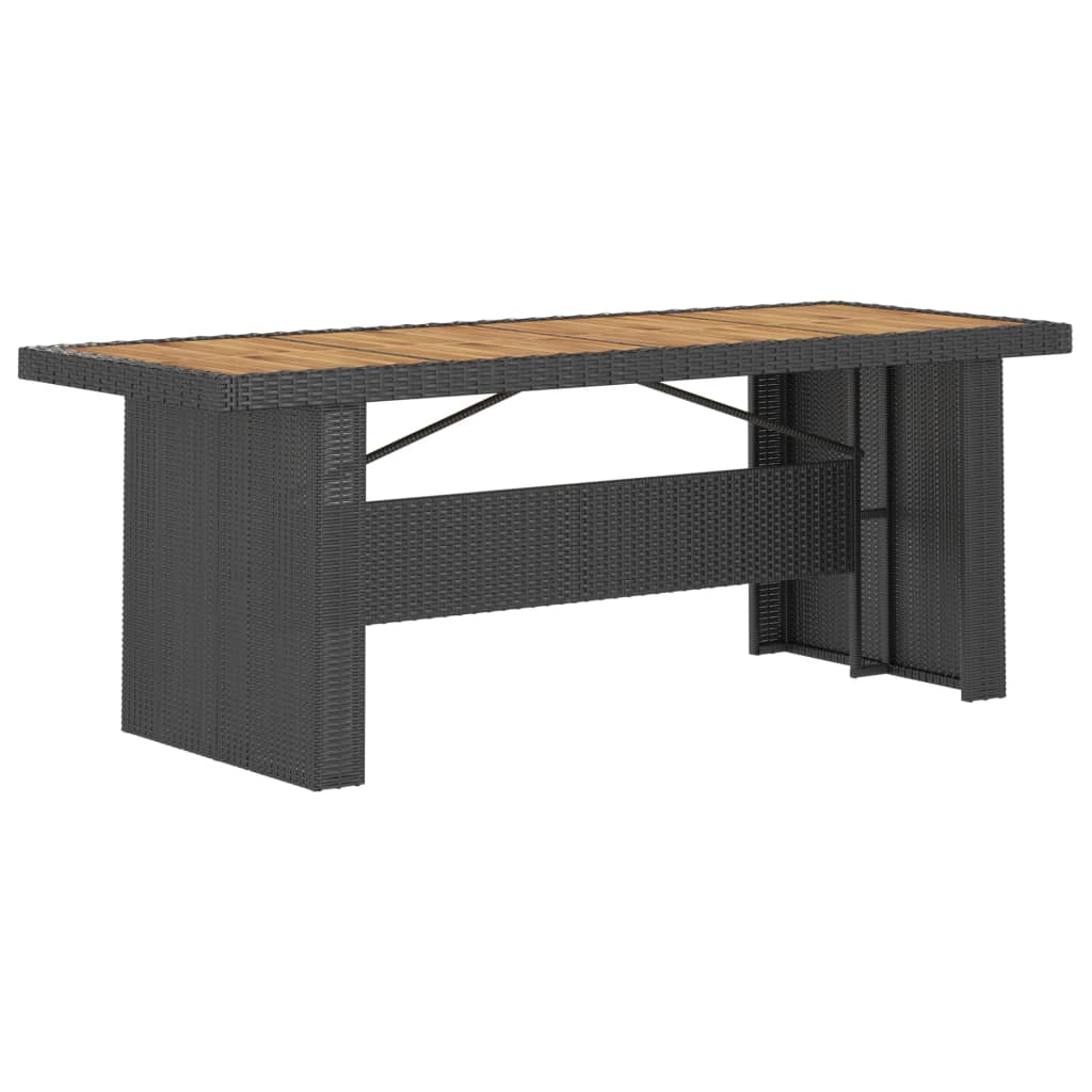 11 Pcs conjunto jantar exterior com almofadões vime PE preto