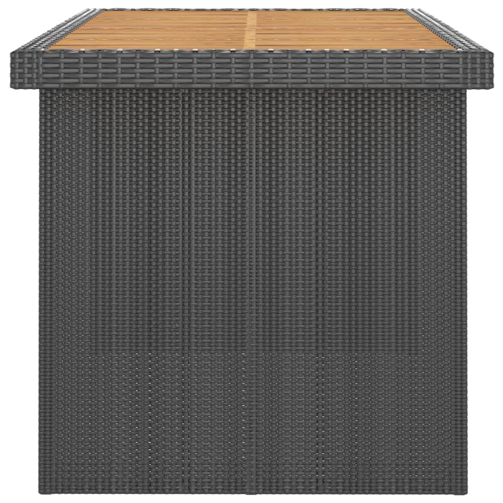 11 Pcs conjunto jantar exterior com almofadões vime PE preto