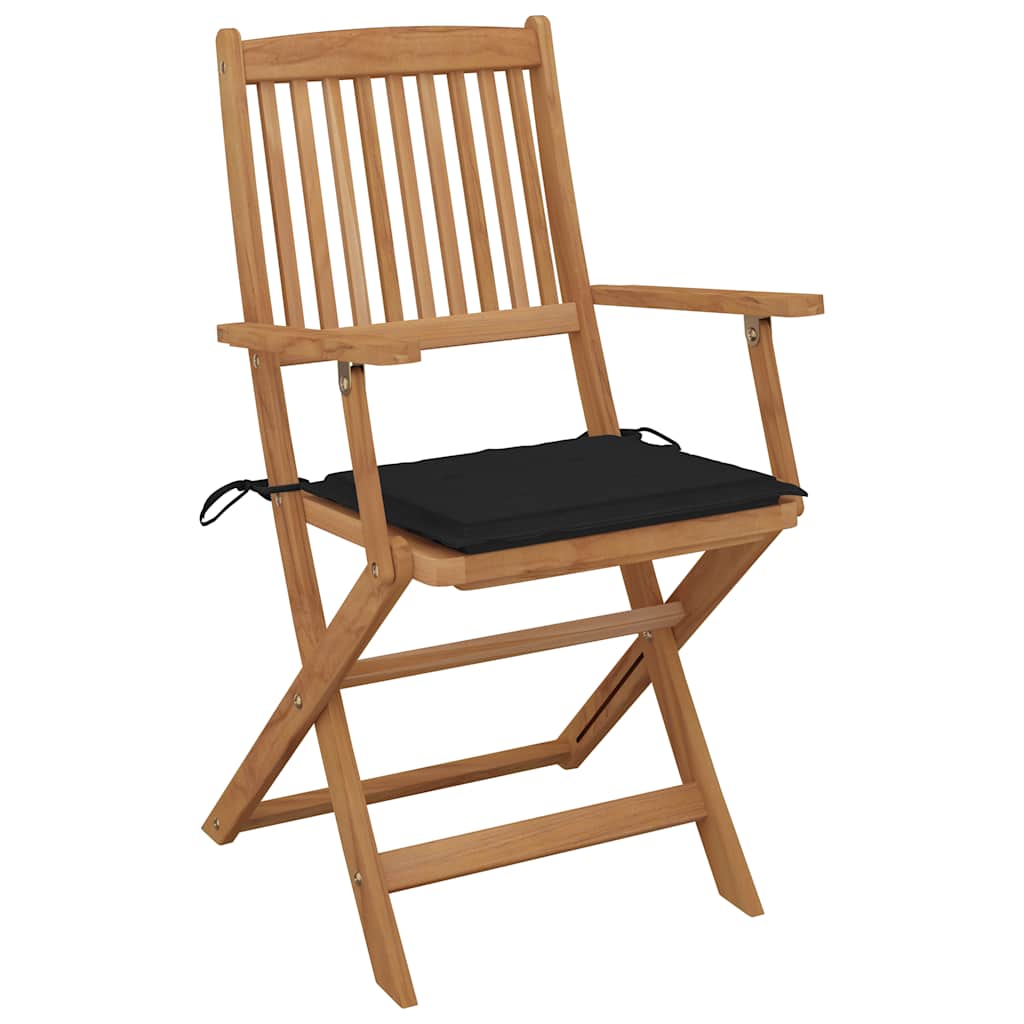 Cadeiras de jardim dobráveis c/ almofadões 6 pcs acácia maciça