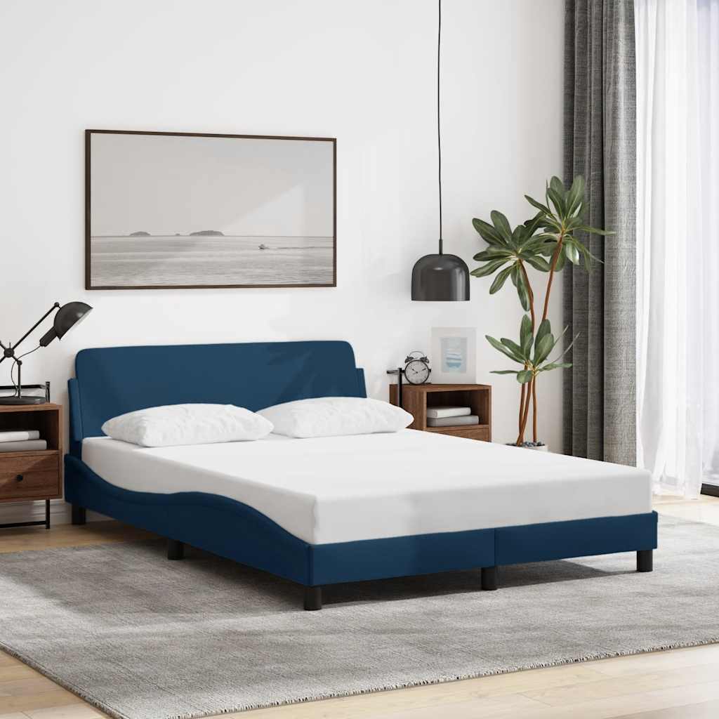 Estrutura de cama com cabeceira dover 120x200 cm tecido azul