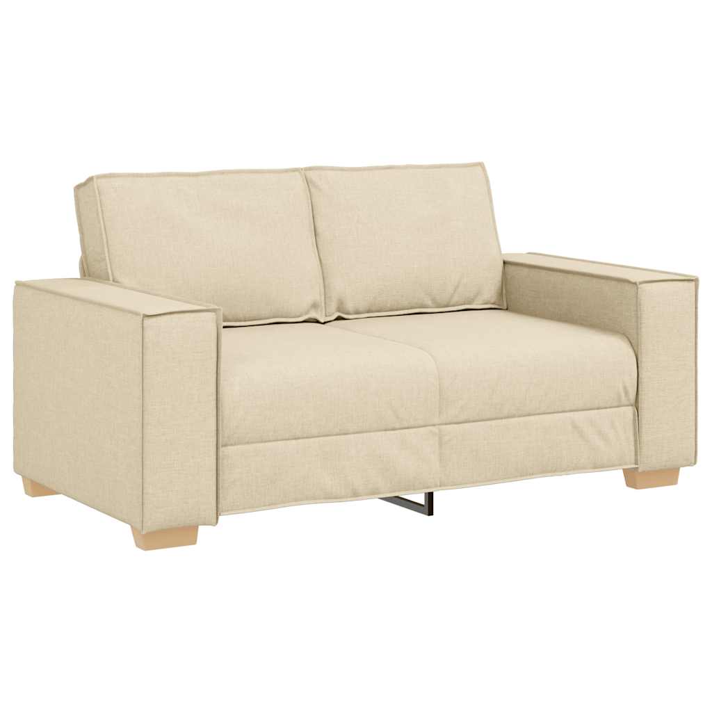 Conjunto de sofá de 2 peças com almofadas em tecido creme