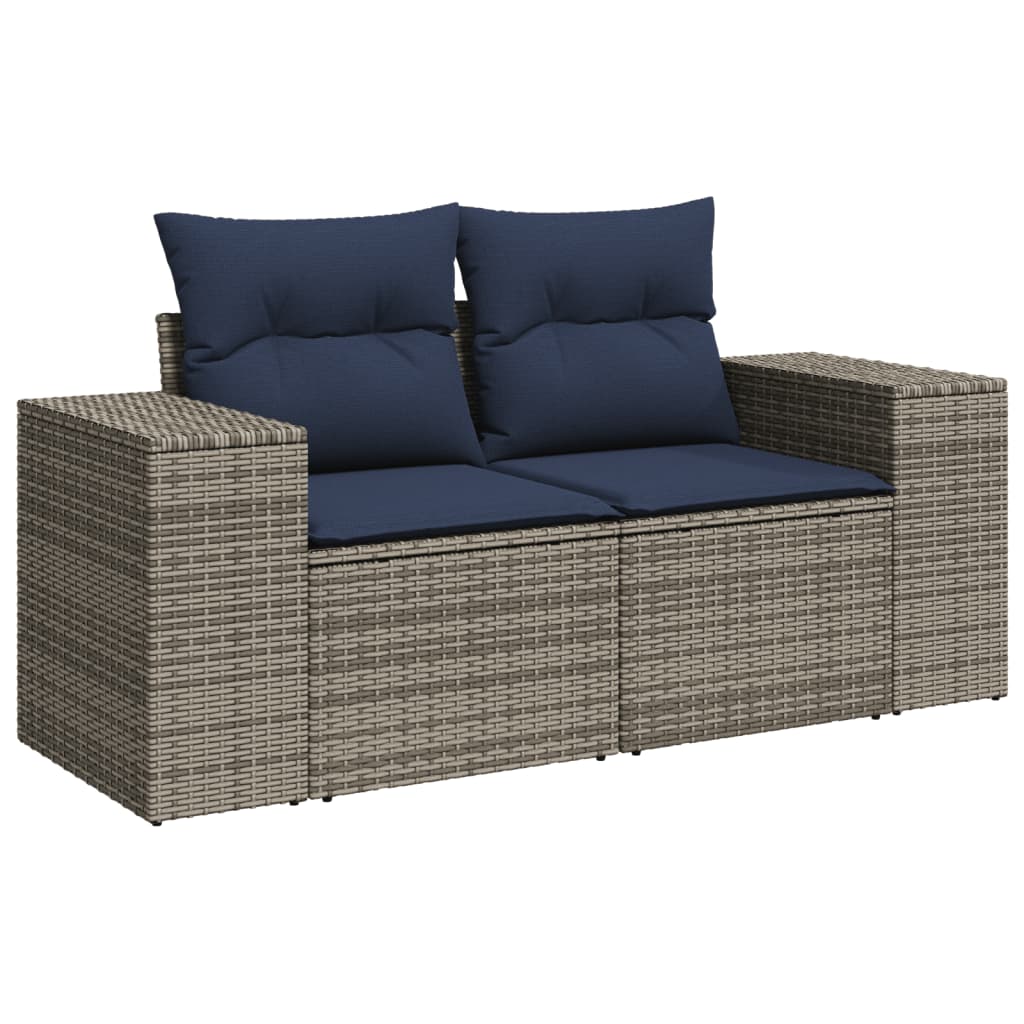 Conjunto de sofá de jardim com 10 peças e almofadas em rattan sintético cinza