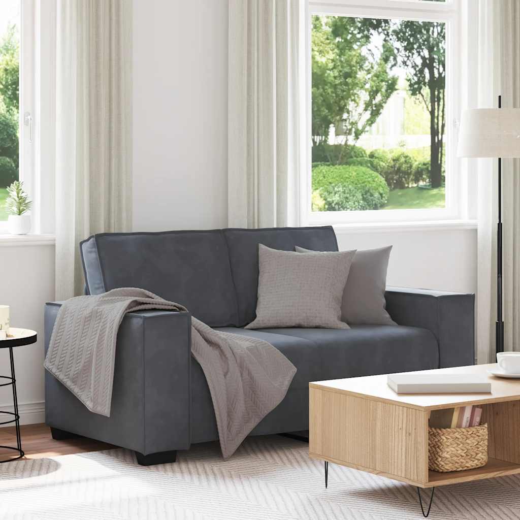 Sofá de 2 lugares 160x78x84 cm veludo cinza-escuro
