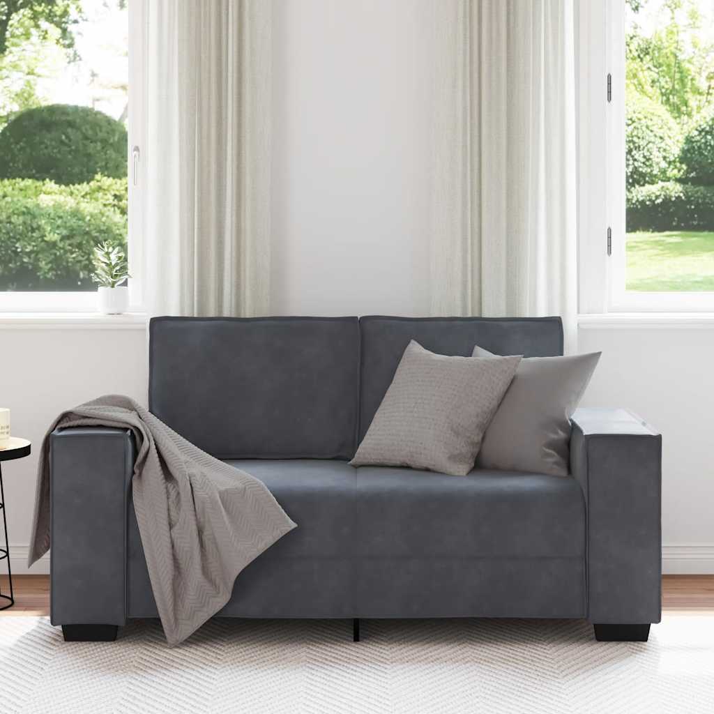Sofá de 2 lugares 160x78x84 cm veludo cinza-escuro