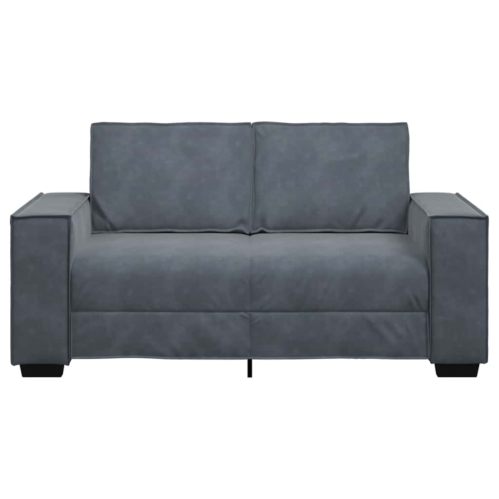 Sofá de 2 lugares 160x78x84 cm veludo cinza-escuro