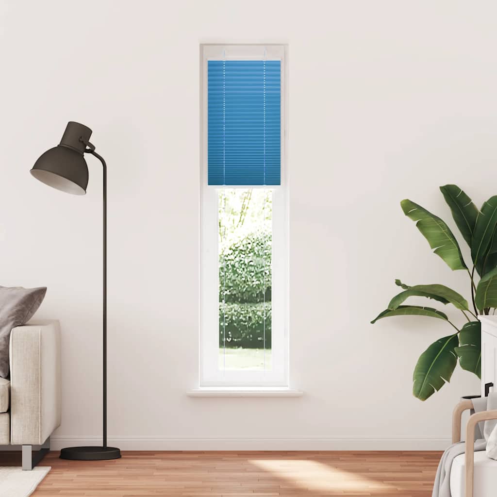 Plissado cego azul 40x200 cm largura tecido 39,4 cm poliéster