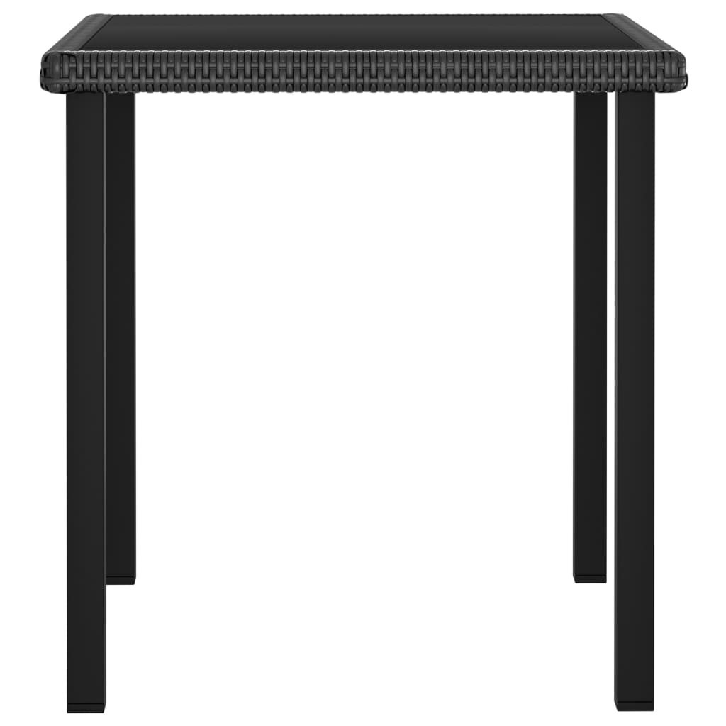 5 Pcs conjunto de jantar para jardim vime PE preto