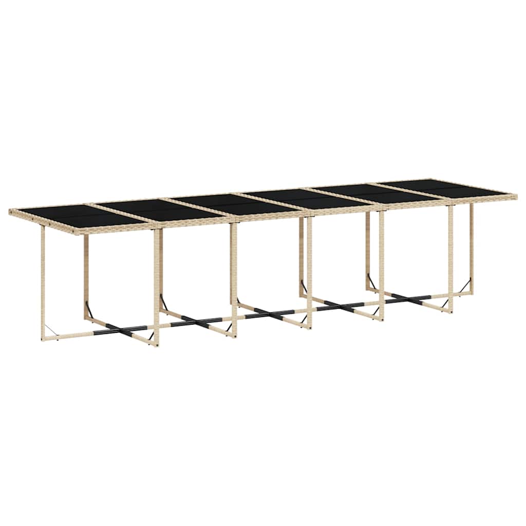 13 Pcs conjunto de jantar p/ jardim com almofadões vime PE bege