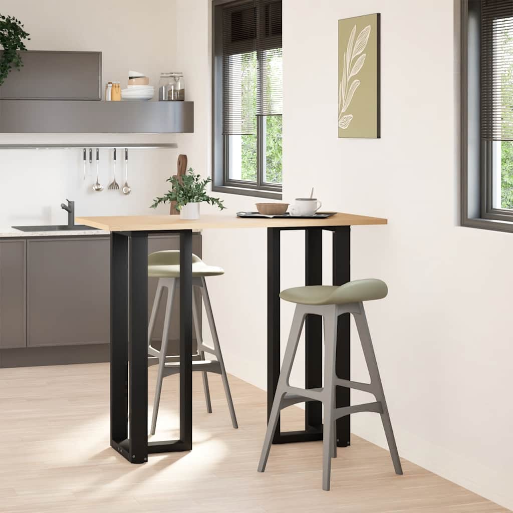 Pés de mesa de bar em forma de t, 2 peças, preto, 50x35x(110-111) cm, aço