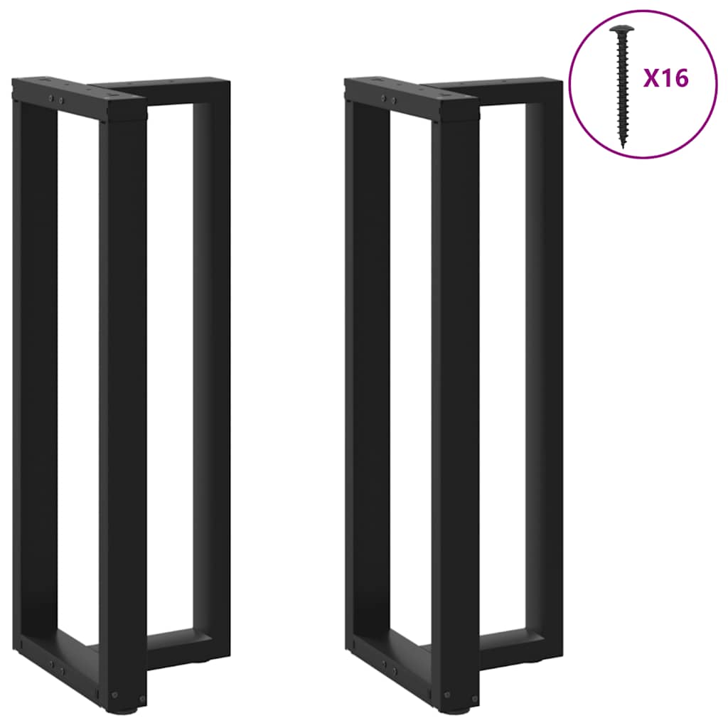 Pés de mesa de bar em forma de t, 2 peças, preto, 50x35x(110-111) cm, aço