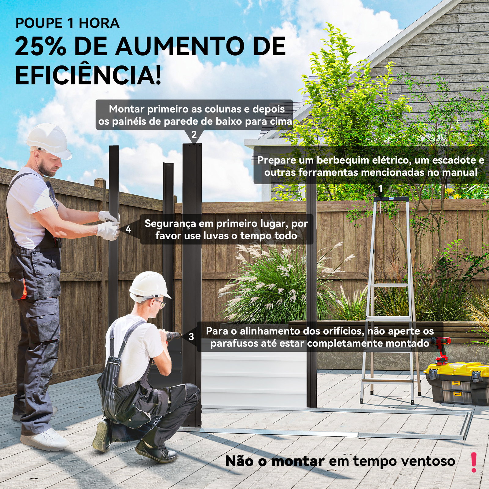 Abrigo de jardim 2,27 m² 190x131x188 cm com 2 ventilações porta com fechadura para armazenamento de ferramentas cinza