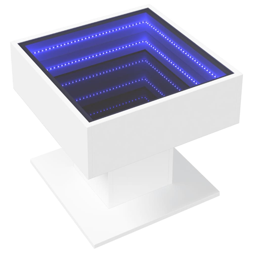 Mesa de centro c/ leds 50x50x45cm derivados de madeira branco