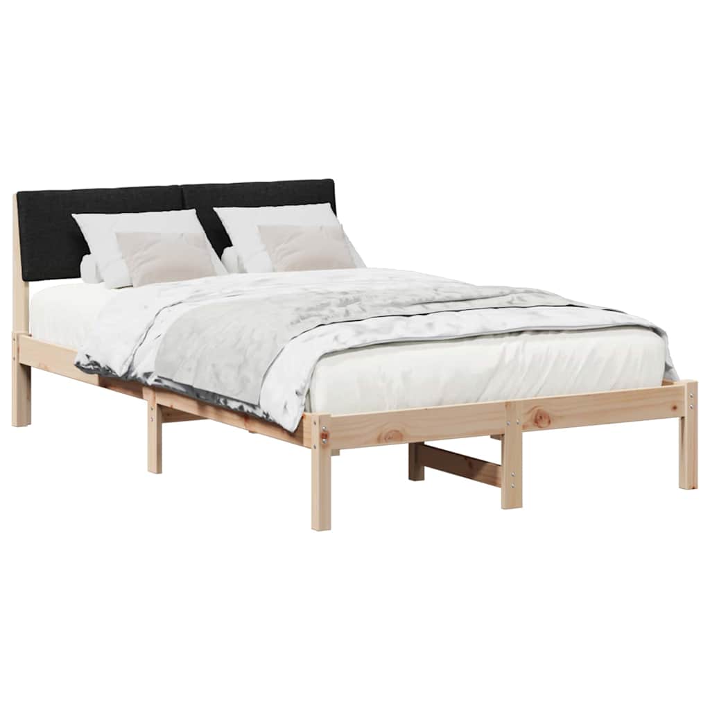 Estrutura da cama com cabeceira castanho e preto 120 x 190 cm