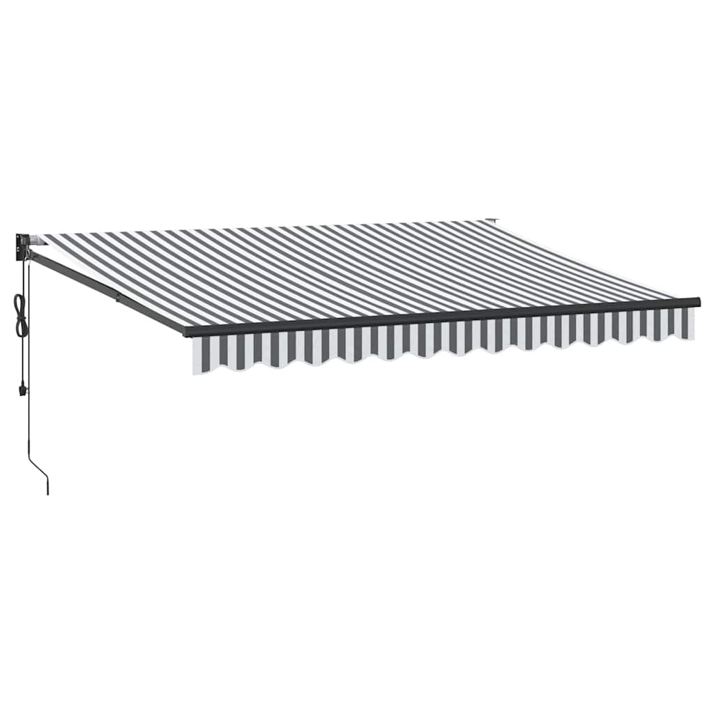Toldo retrátil 3,5x2,5 m tecido e alumínio antracite e branco