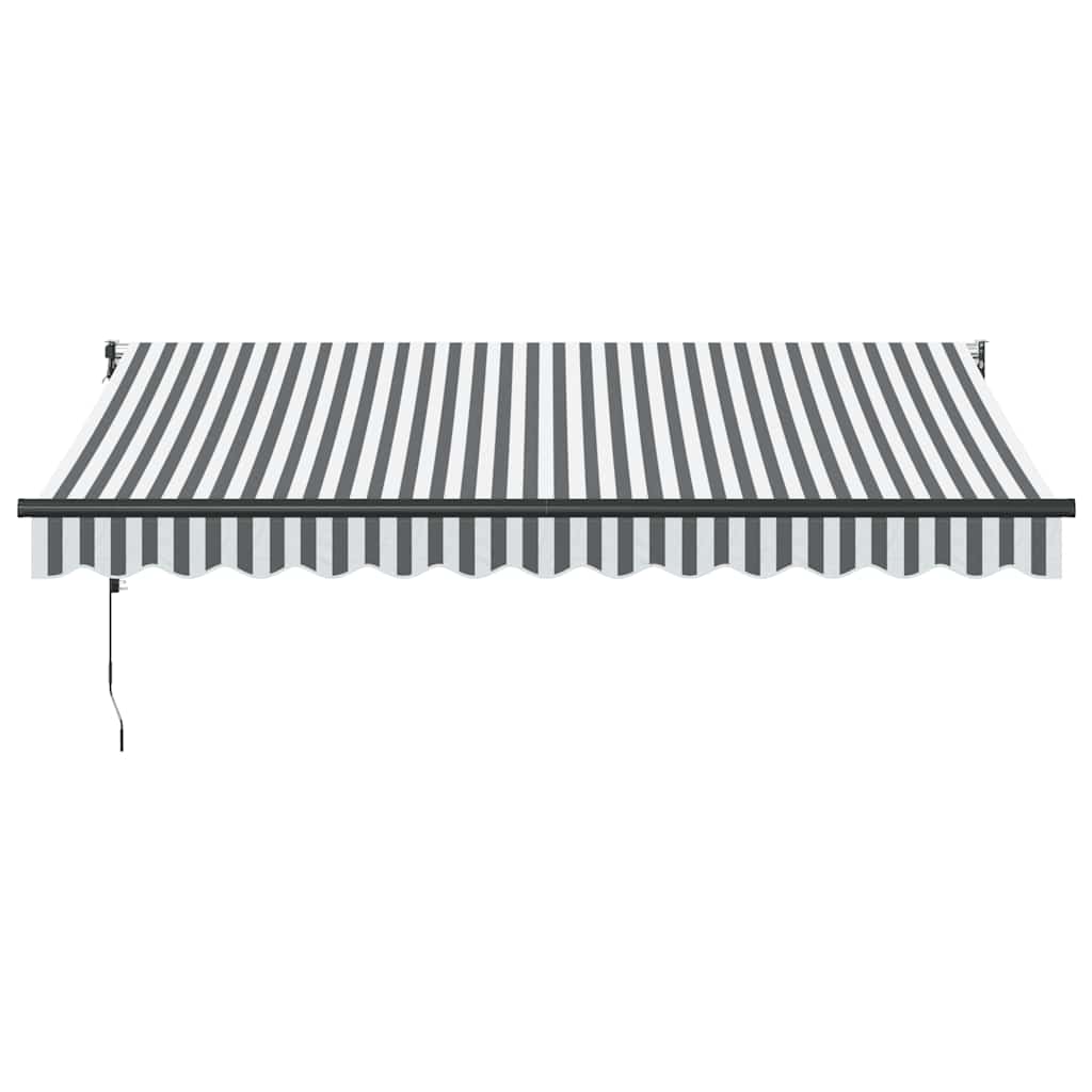Toldo retrátil 3,5x2,5 m tecido e alumínio antracite e branco