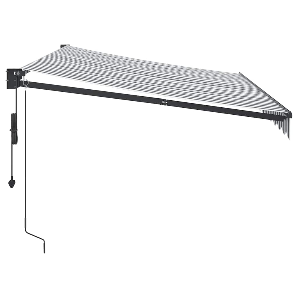 Toldo retrátil 3,5x2,5 m tecido e alumínio antracite e branco