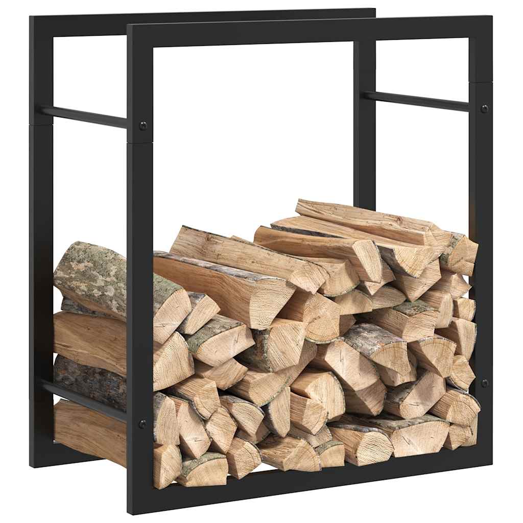 Suporte para lenha 50x28x56 cm aço preto mate