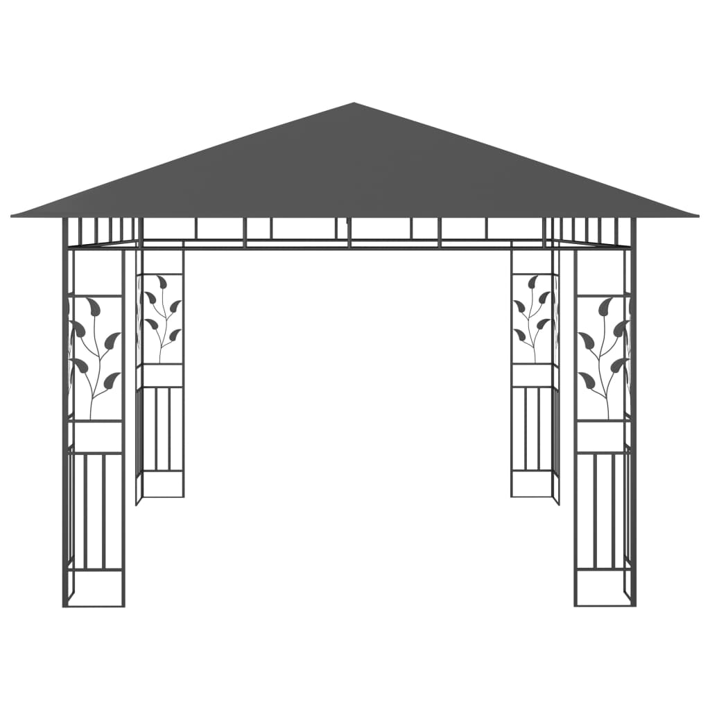 Gazebo com rede mosquiteira 3x3x2,73 m 180 g/m² antracite