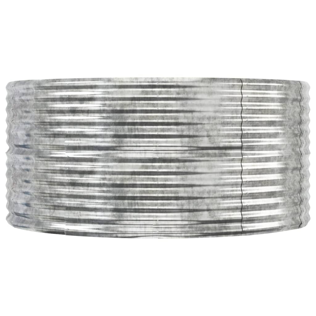 Canteiro elevado jardim 447x140x68 aço galvanizado prateado