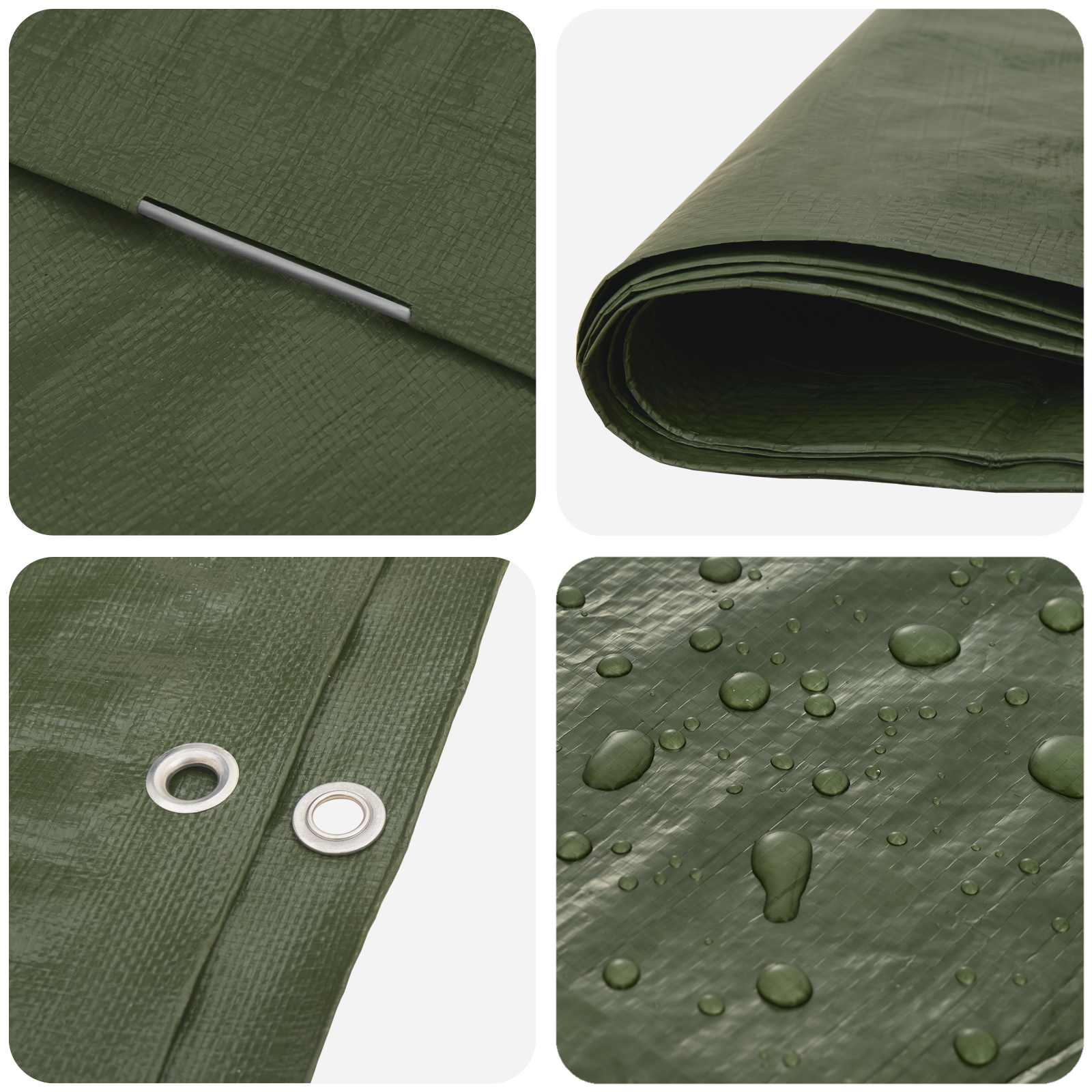 Lona com olhais verde 3 x 6 m 90 gsm PE