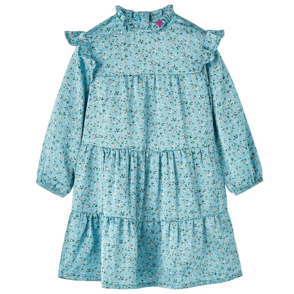 Vestido de manga comprida para criança azul 128