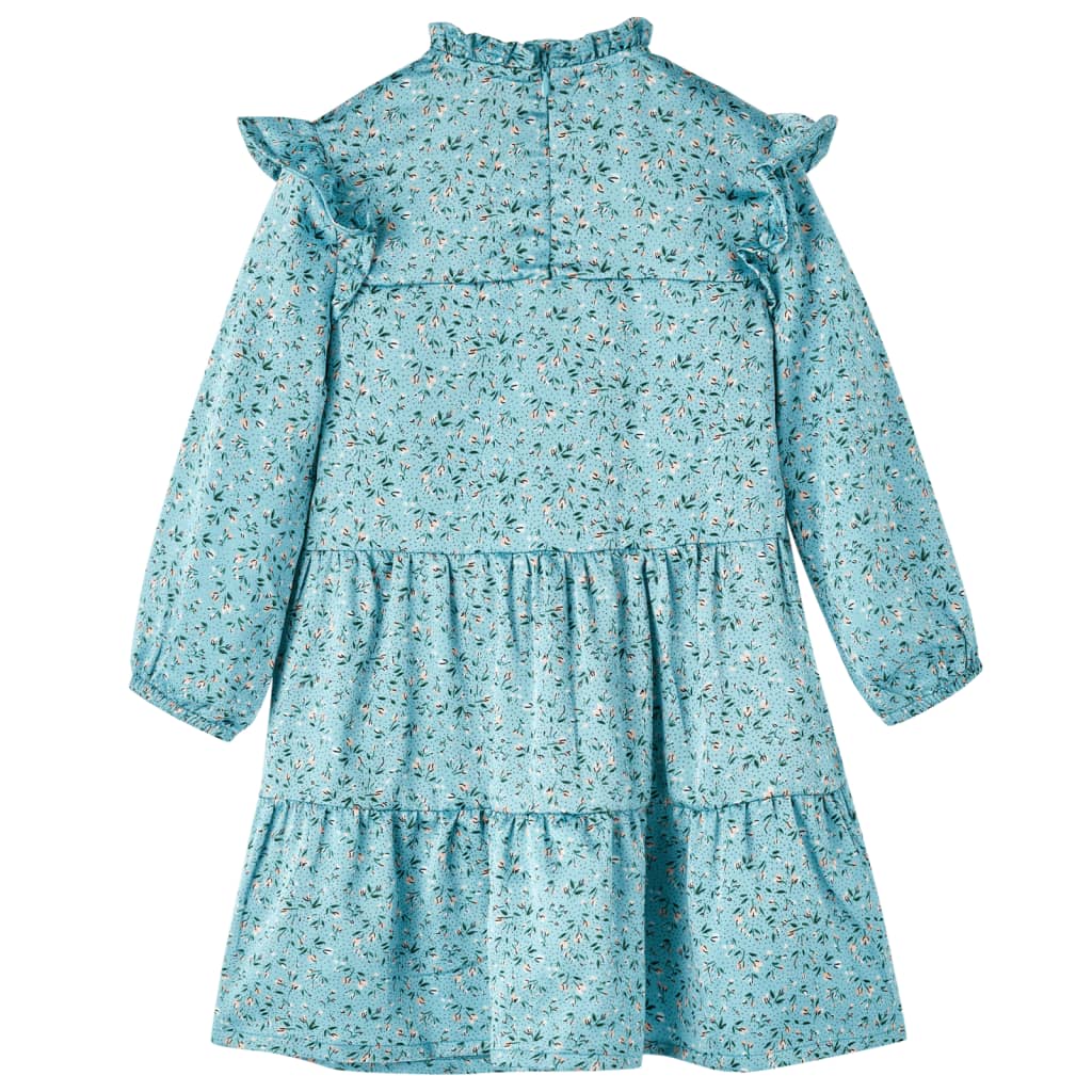 Vestido de manga comprida para criança azul 128